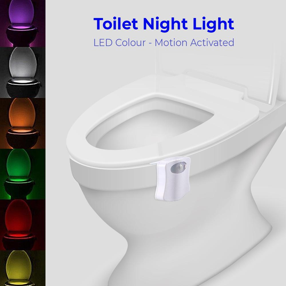 1pc 8-color Led Toilet Night Light With Human Motion Sensor For Toilet Bowl  Or Seat