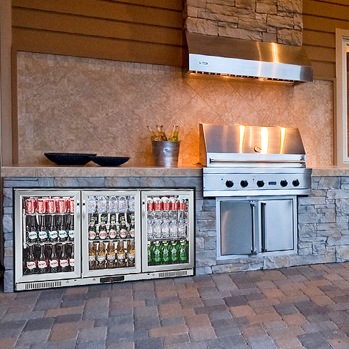 3 door under bench bar fridge